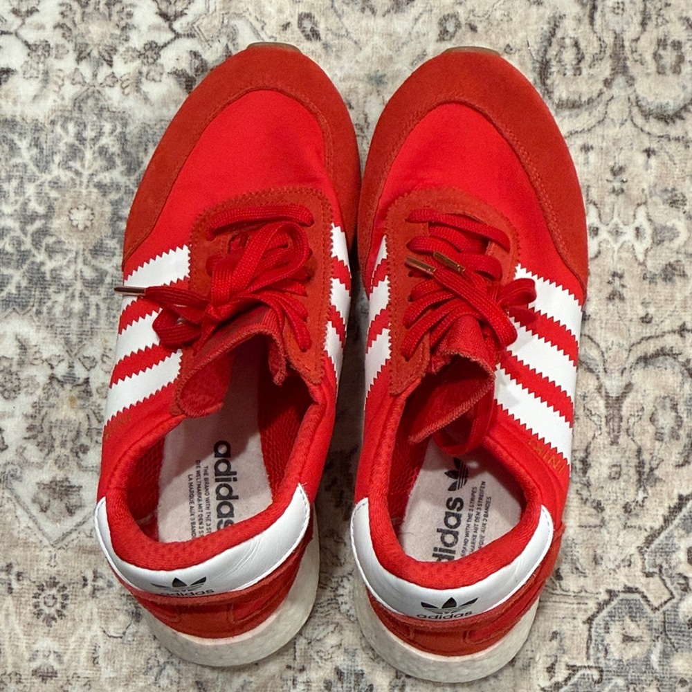 Adidas Iniki Runner Red and White Gum Ultra Boost Athletic Shoes - Like New! - Picture 7 of 9